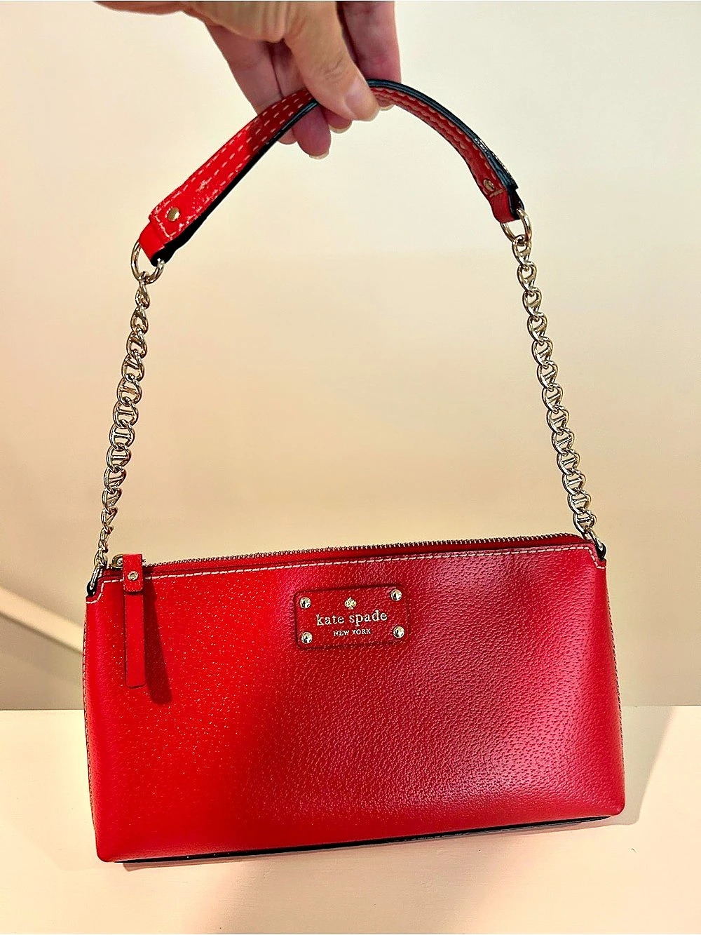 Kate Spade Red Chain Strap Shoulder Bag